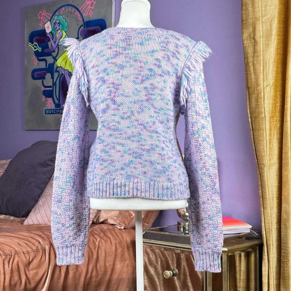 LoveShackFancy Sweater size XL Koru Pullover in frosted berry